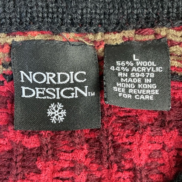 Nordic Design Wool Button Front Cardigan Jacket, Size Large - Picture 11 of 13